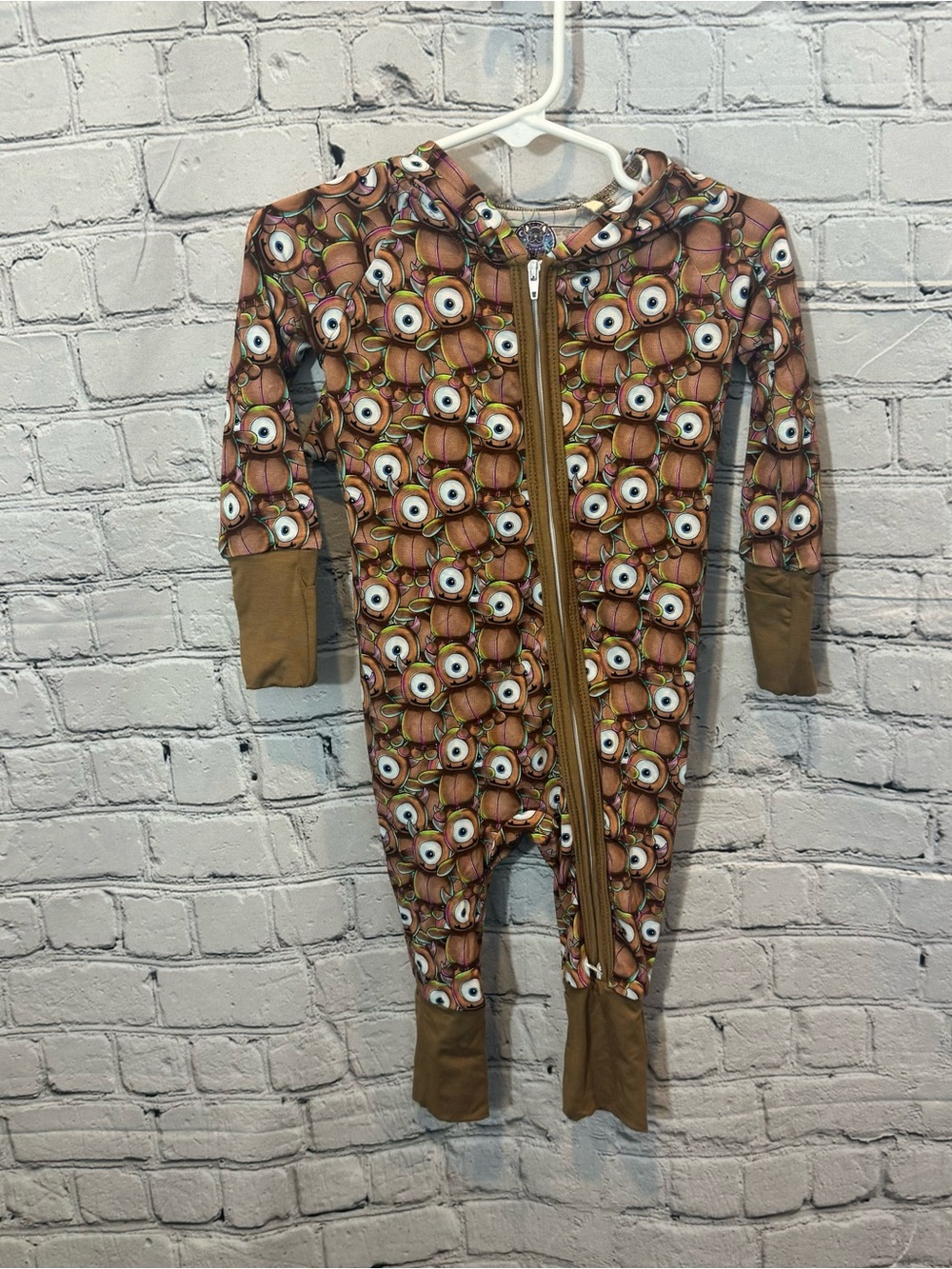 Oh La La Monsters Inc Bamboo Hooded Bamboo Zippie Romper